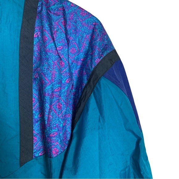 R&R Sports Jacket Vintage 90’s Abstract Print Full Zip Windbreaker Womens Size 8 - Picture 8 of 15